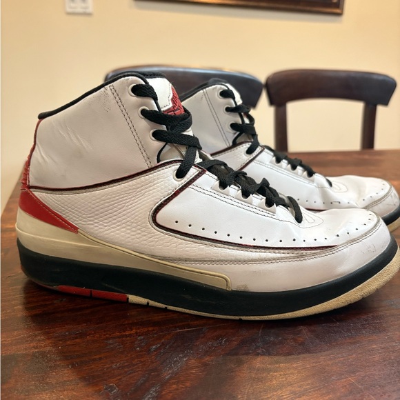 Air Jordan 2’s -  White, Black and Red Athletic High-Tops